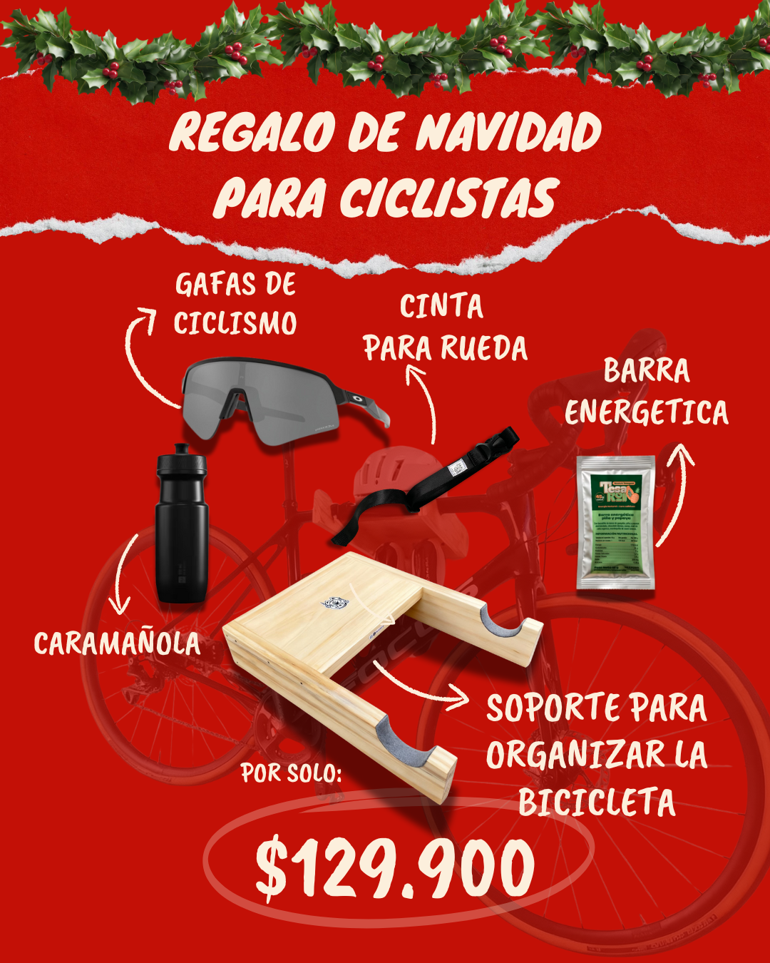 Ancheta navideña para ciclista